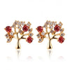 Classic Flower Heart Crystal Stud Earrings