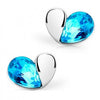 Ocean Blue Double Heart Stud Earring