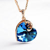 Crystal Ocean Heart Pendant Necklace