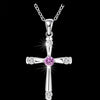 Cross Amethyst Popular Rolo Chain Necklace