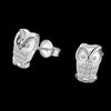 Inlaid Crystals Owl Studs Earrings